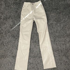 Cream leather pants!